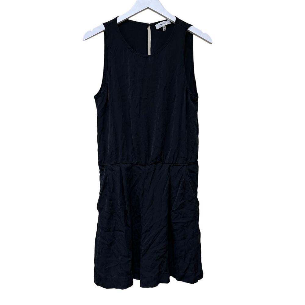 Milly Black Quiet Luxury Sleeveless Short Romper Size 12